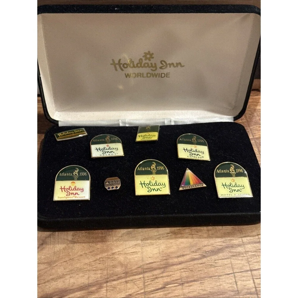 Lot Of 9 Holiday Inn Olympics Pin 1996 Select Vintage W/ Box Case Express BASS